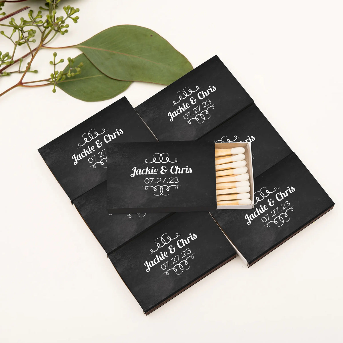 Custom Matchbox Wedding Favor - Chalkboard