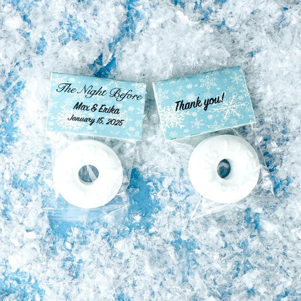 Frosty Rehearsal Mint Favors