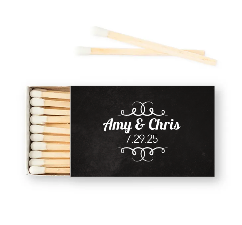 Custom Matchbox Wedding Favor - Chalkboard