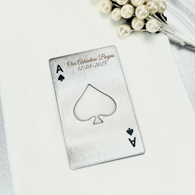 Silver Ace Of Love Bottle Opener