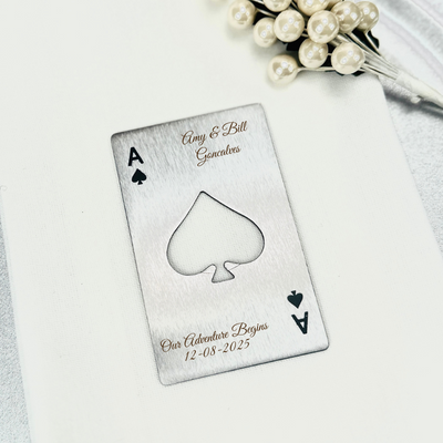 Silver Ace Of Love Bottle Opener