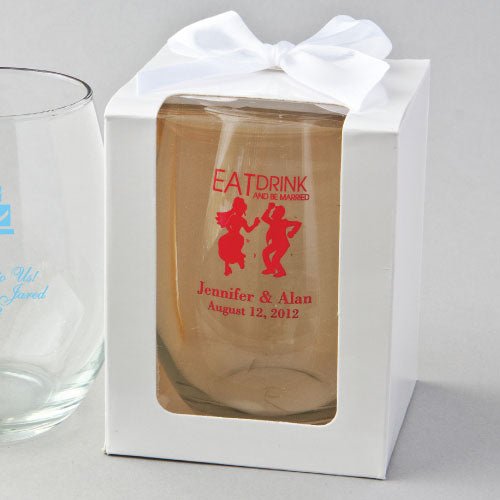 15 Ounce Stemless Wine Glasses - Forever Wedding Favors