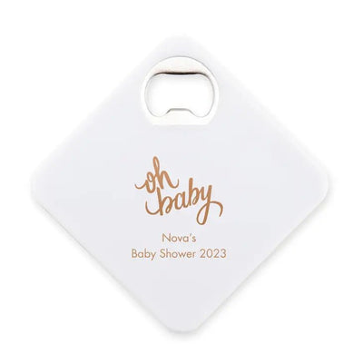 Baby Shower Plastic Drink Coaster Favor With Bottle Opener - Forever Wedding Favors