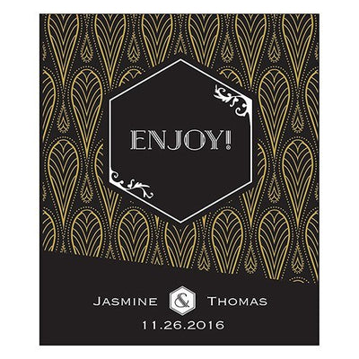 Black & Gold Opulence Small Rectangular Label - Forever Wedding Favors