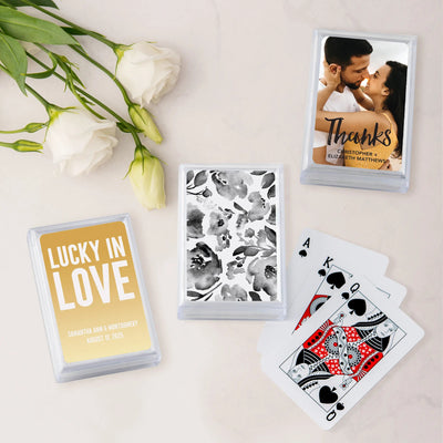 Black & White Bloom Floral Playing Cards - Forever Wedding Favors