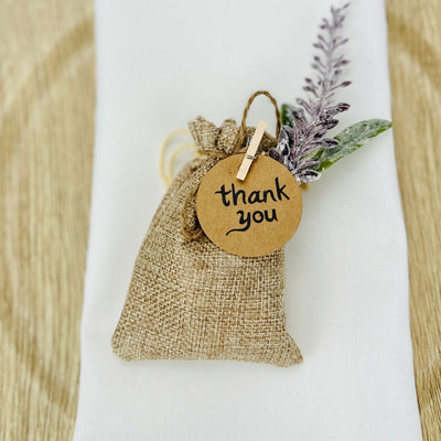 Blooming Thanks Burlap Bag - Forever Wedding Favors