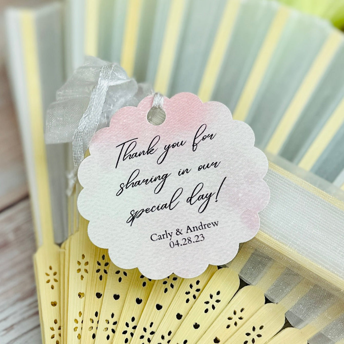 Blushing Bride Hand Fan - Forever Wedding Favors