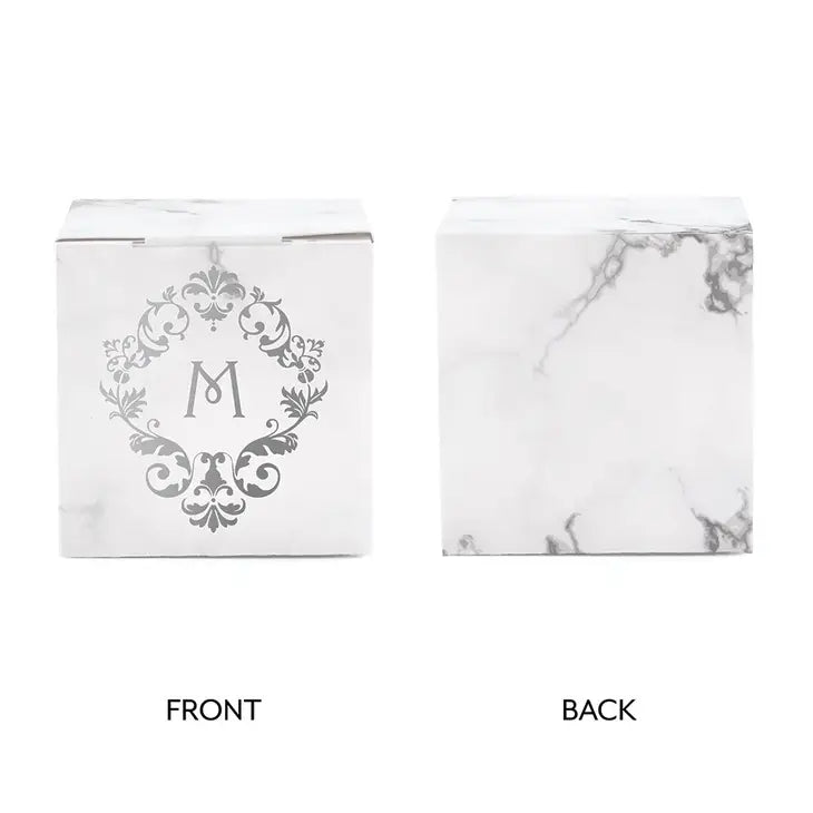 Classic Filigree Monogram Square Favor Boxes - Forever Wedding Favors