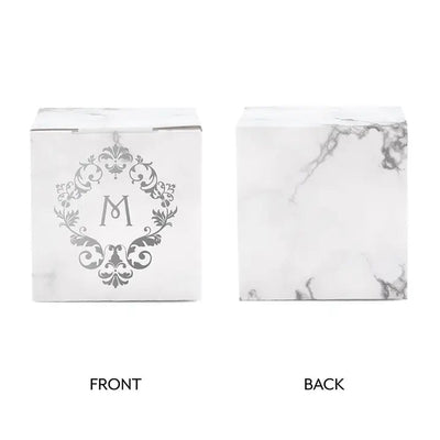 Classic Filigree Monogram Square Favor Boxes - Forever Wedding Favors