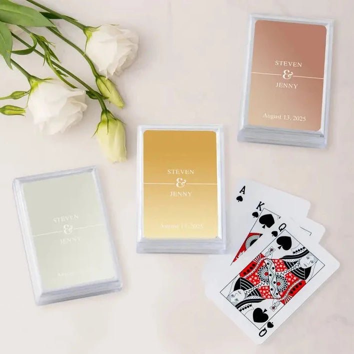 Classic Script Metallic Playing Cards - Forever Wedding Favors