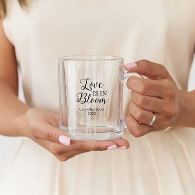 Clear Glass Coffee Mugs - Personalized - Forever Wedding Favors