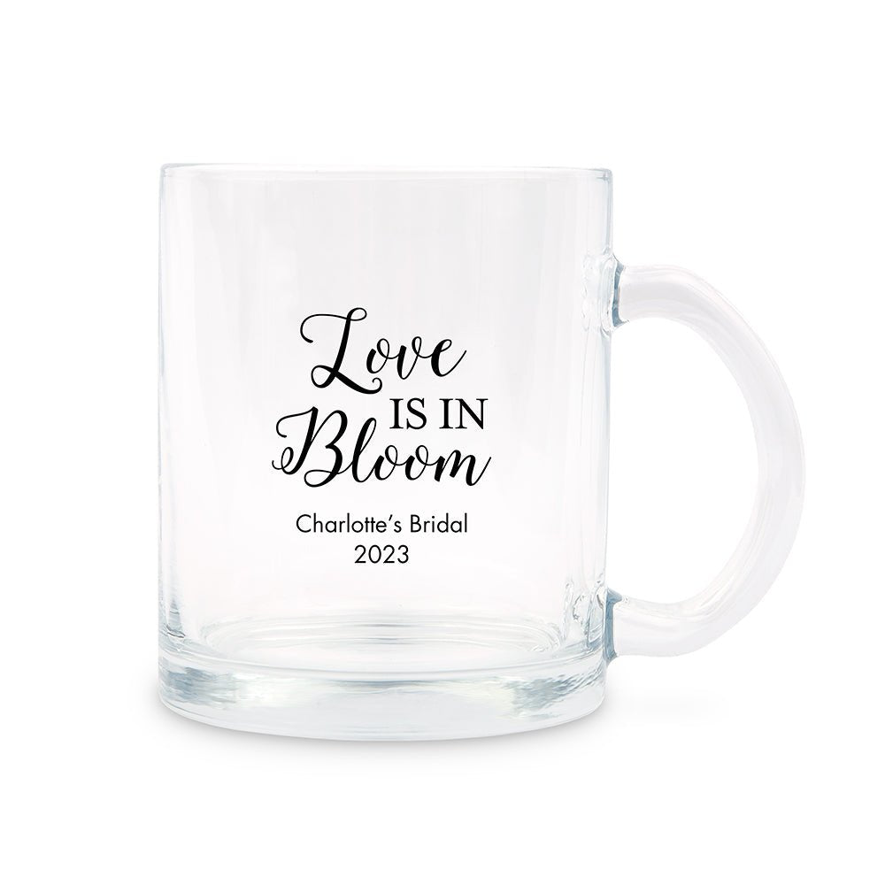 Clear Glass Coffee Mugs - Personalized - Forever Wedding Favors