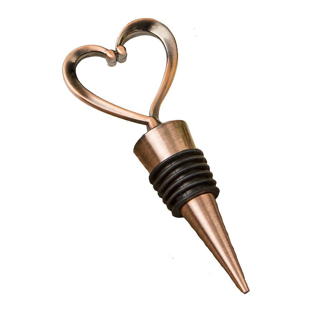 Copper Heart Bottle Stopper - Forever Wedding Favors