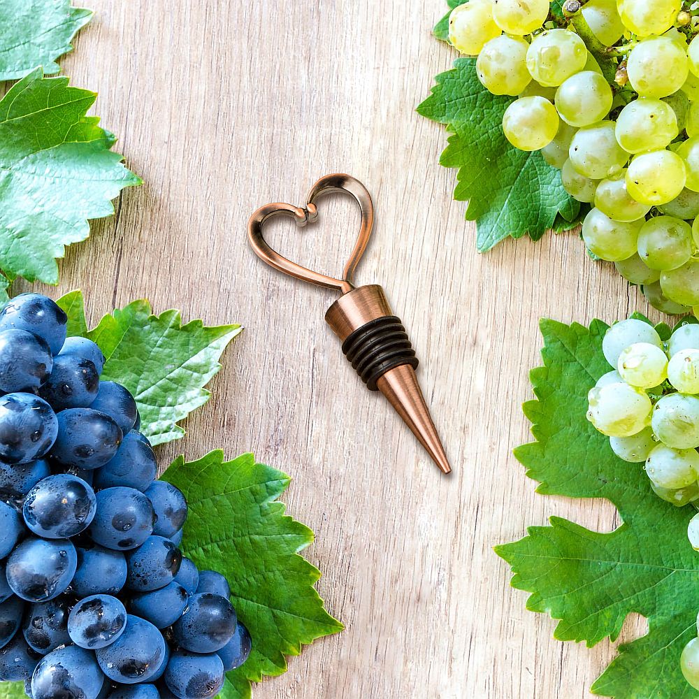 Copper Heart Bottle Stopper - Forever Wedding Favors