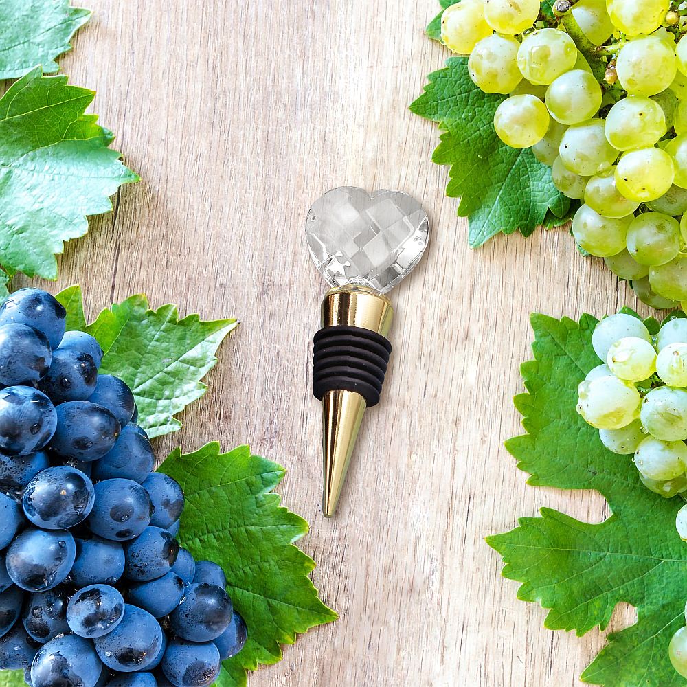 Crystal Heart Bottle Stopper - Forever Wedding Favors