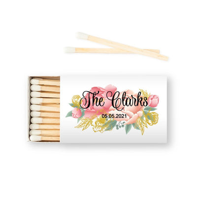 Custom Matchbox Wedding Favor - Modern Floral - Forever Wedding Favors