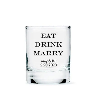 Custom Printed Clear Shot Glass - Forever Wedding Favors