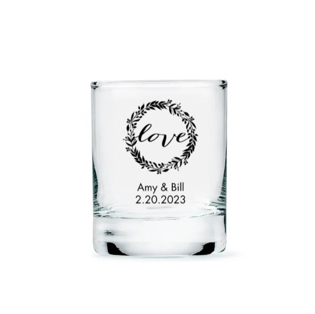 Custom Printed Clear Shot Glass - Forever Wedding Favors