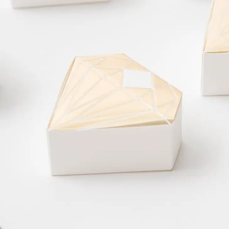 Diamond Favor Box With Metallic Gold - Forever Wedding Favors