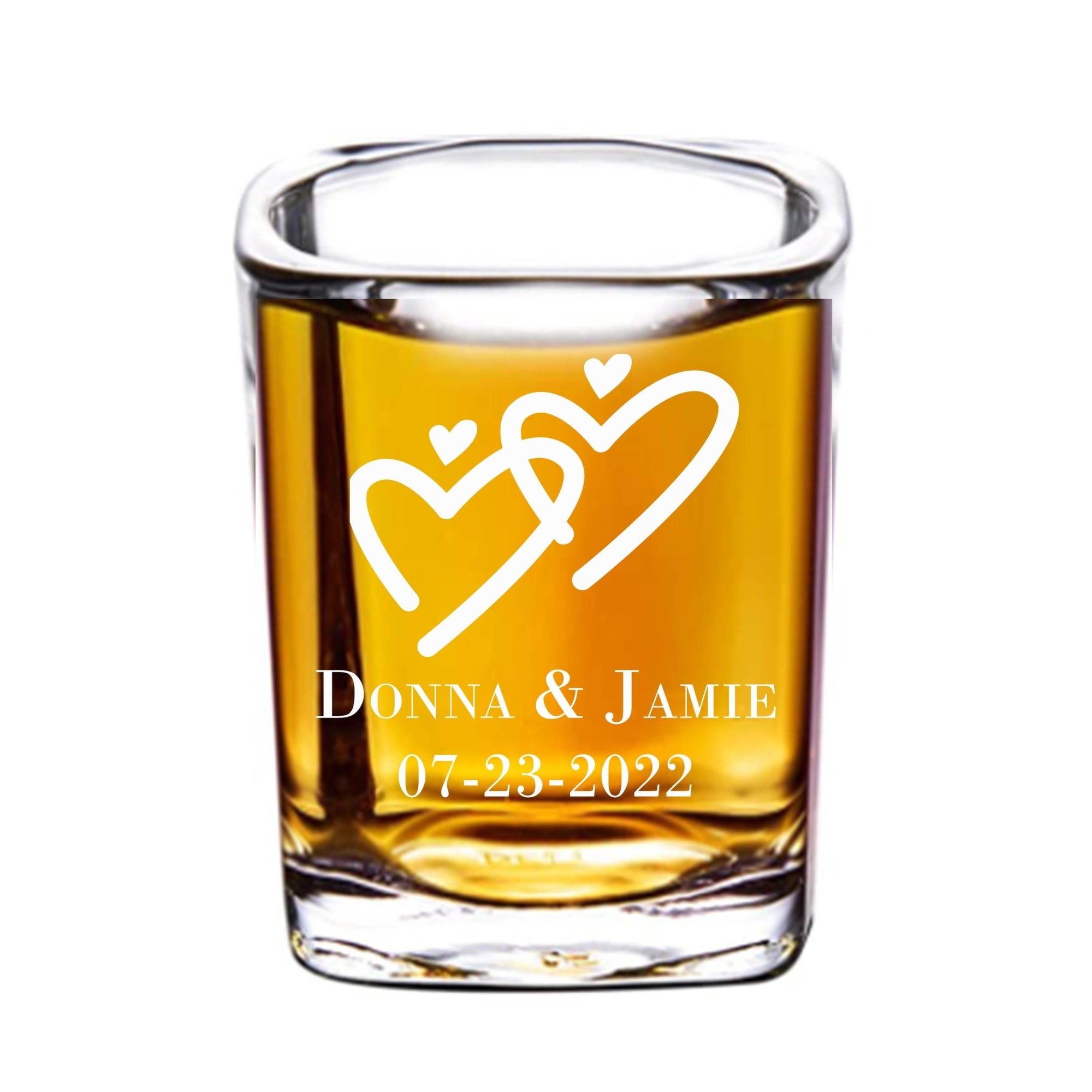 Double Hearts Shot Glass - Forever Wedding Favors