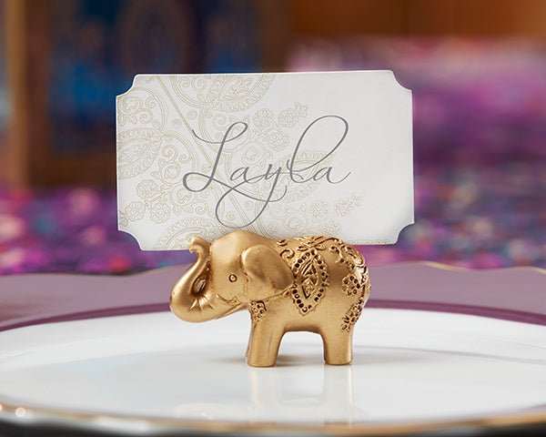 Elephant Place Card Holders - Gold - Forever Wedding Favors