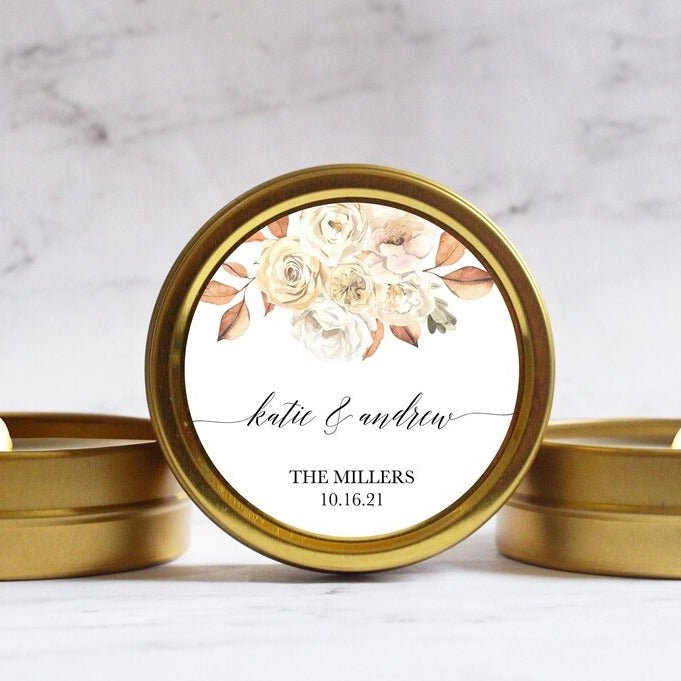 Fall Floral Candle - Forever Wedding Favors