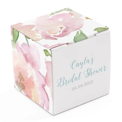 Floral Garden Party Square Favor Boxes - Forever Wedding Favors