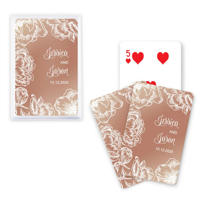 Floral Metallic Playing Card - Forever Wedding Favors