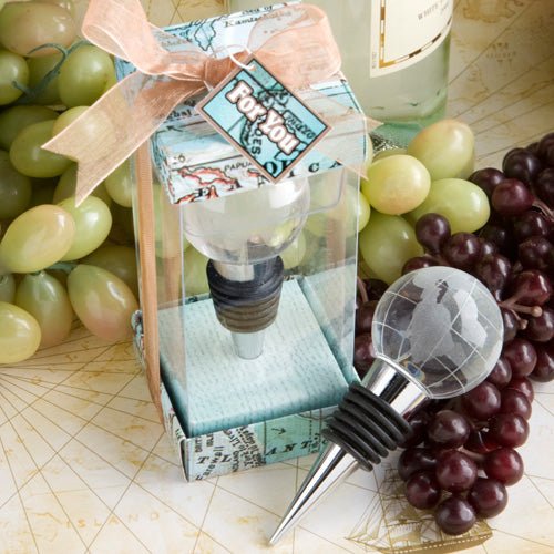 Glass Globe Bottle Stopper - Forever Wedding Favors