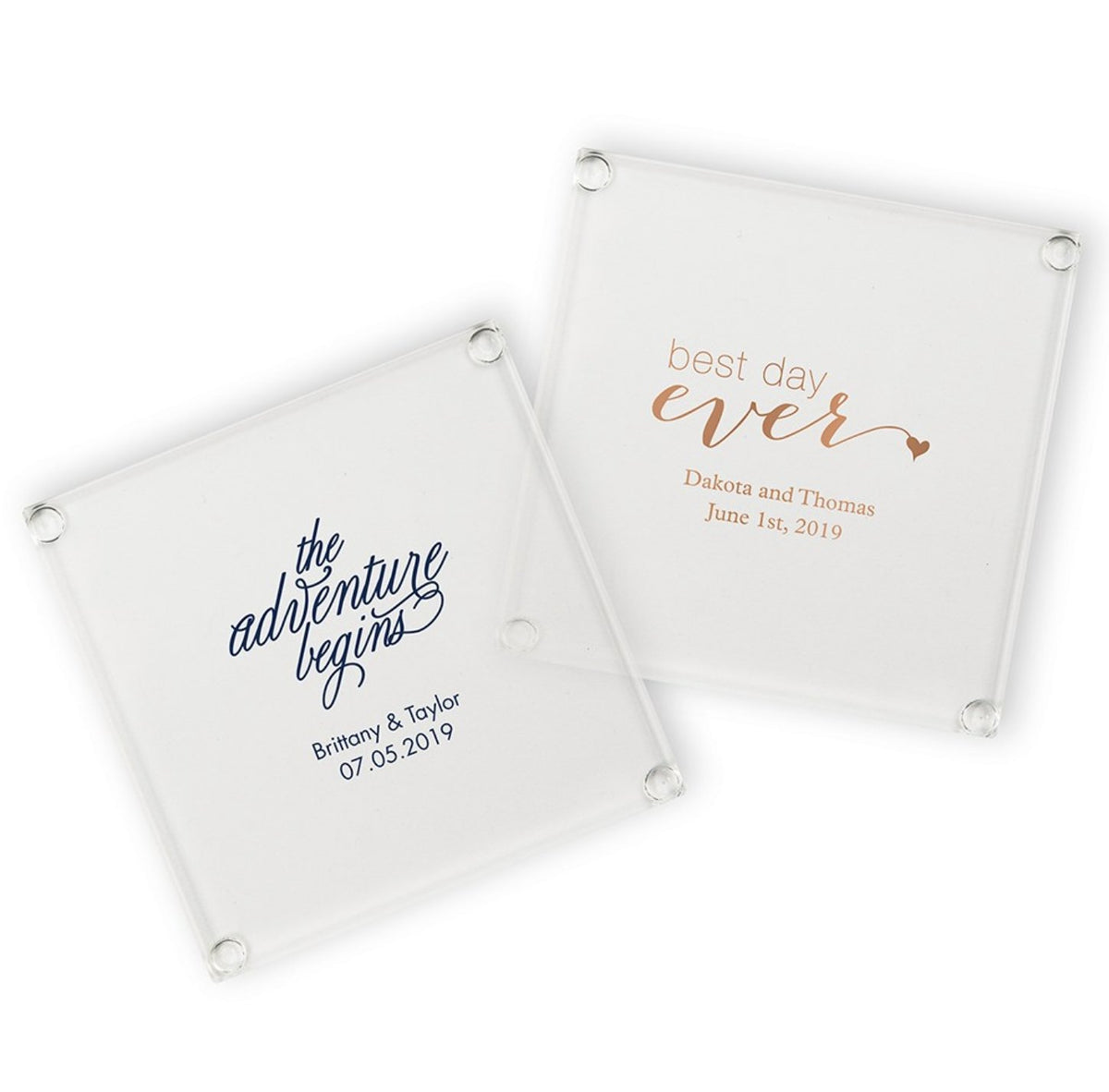 Glass Wedding Coaster - Forever Wedding Favors