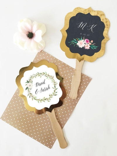 Gold Hand Fan - Forever Wedding Favors