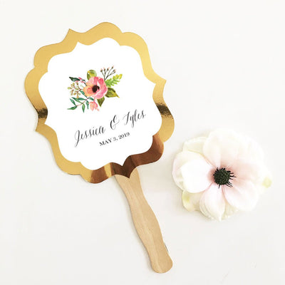 Gold Hand Fan - Forever Wedding Favors