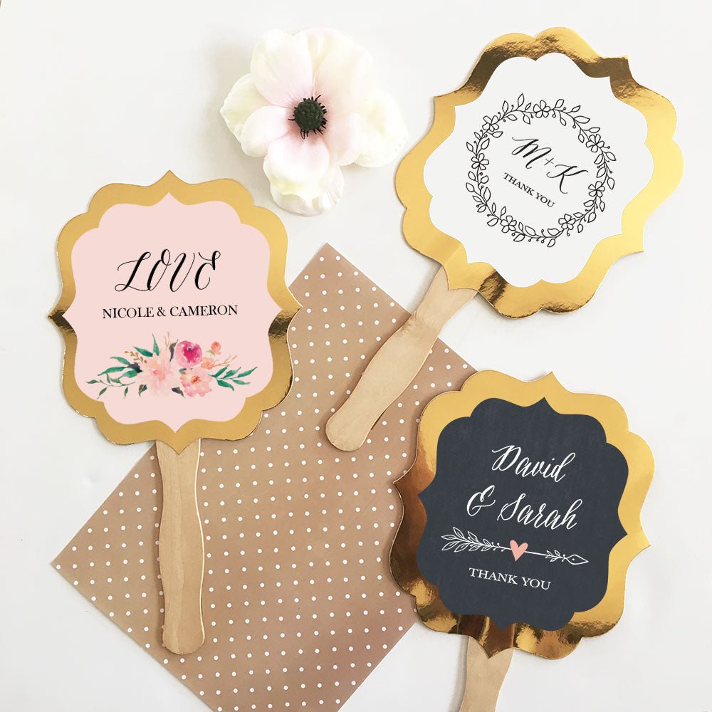 Gold Hand Fan - Forever Wedding Favors