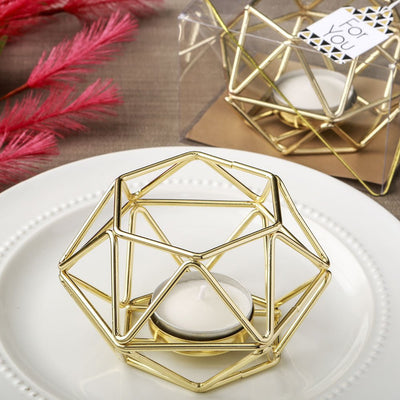 Gold Hexagon Tea Light - Forever Wedding Favors