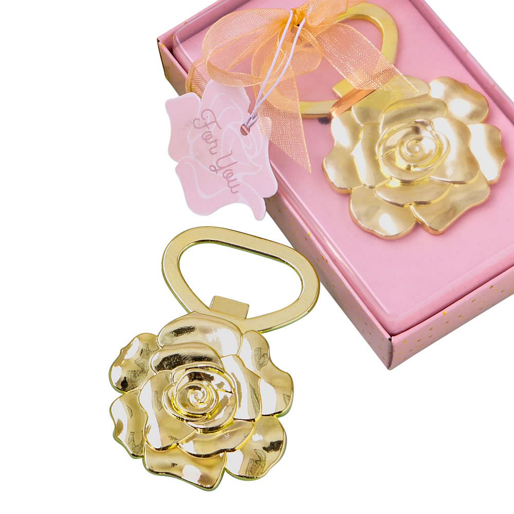 Gold Rose Bottle Opener - Forever Wedding Favors