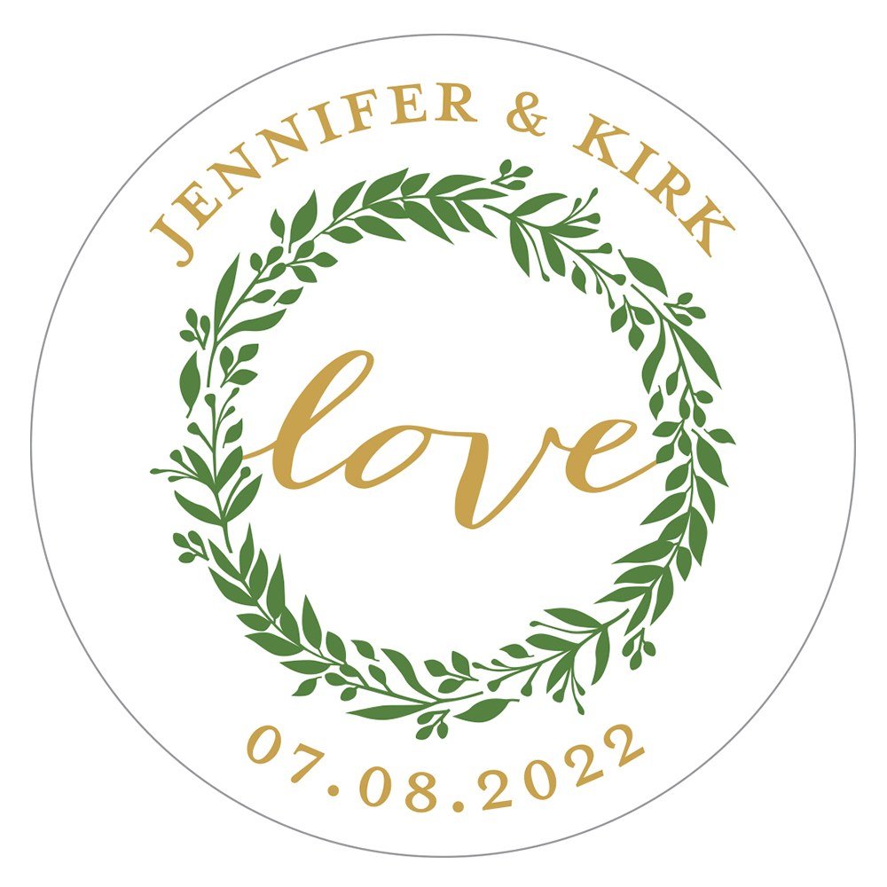 Gold Tin Candle - Love Wreath - Forever Wedding Favors