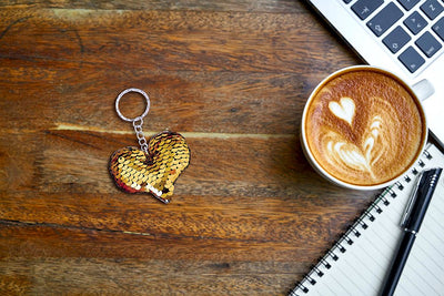 Gold/Silver Sequin Heart Key Chain - Forever Wedding Favors