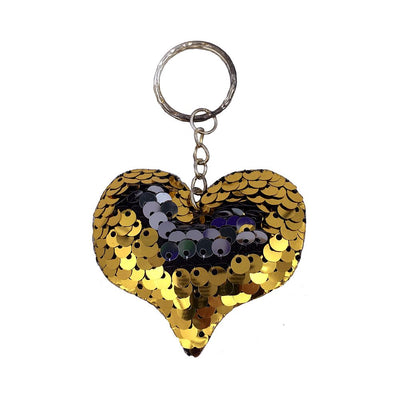 Gold/Silver Sequin Heart Key Chain - Forever Wedding Favors