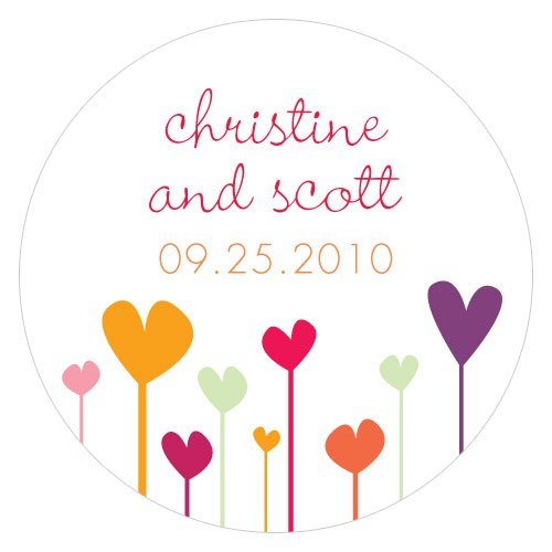 Hearts Small Sticker - Forever Wedding Favors