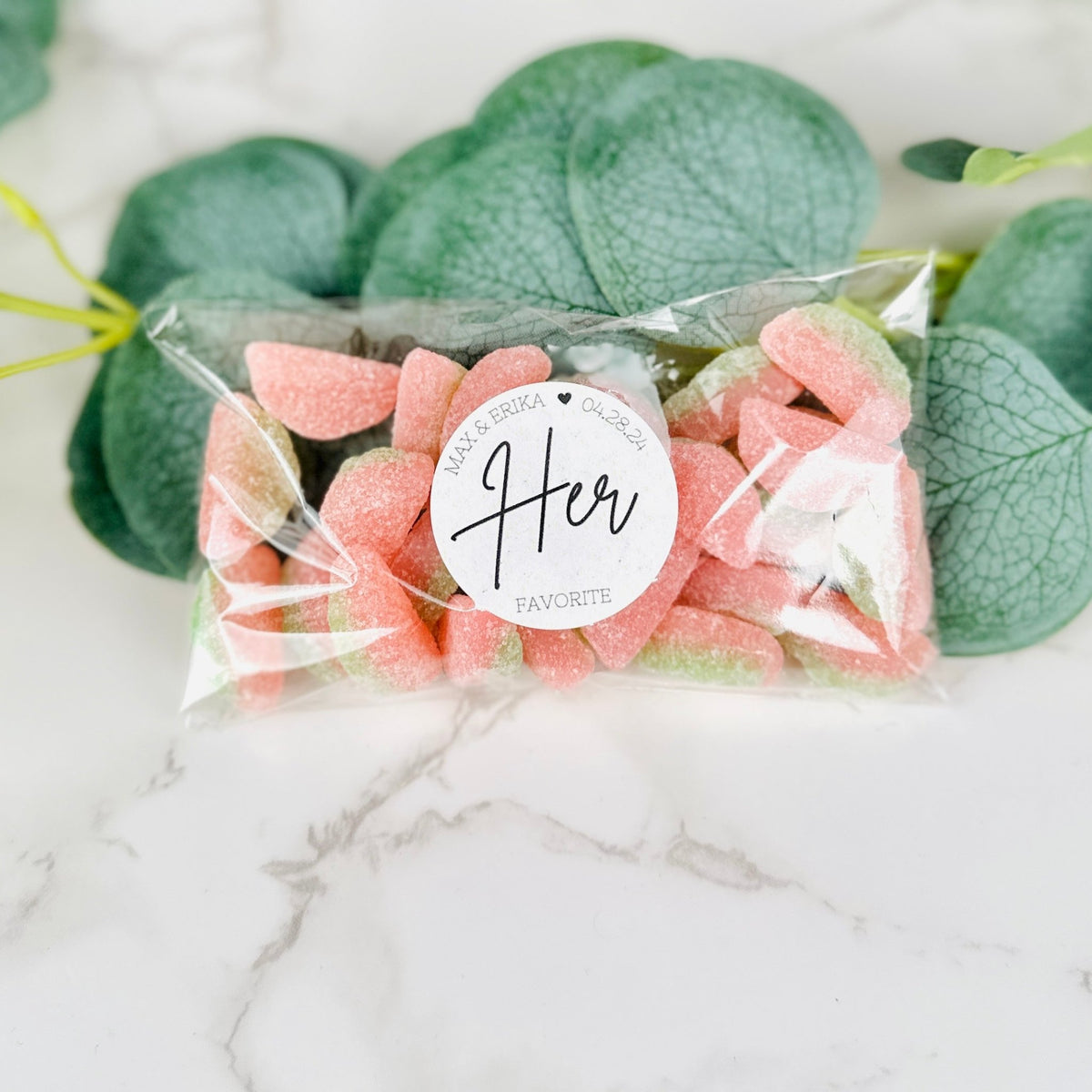 Her Favorite Treat Label - Forever Wedding Favors