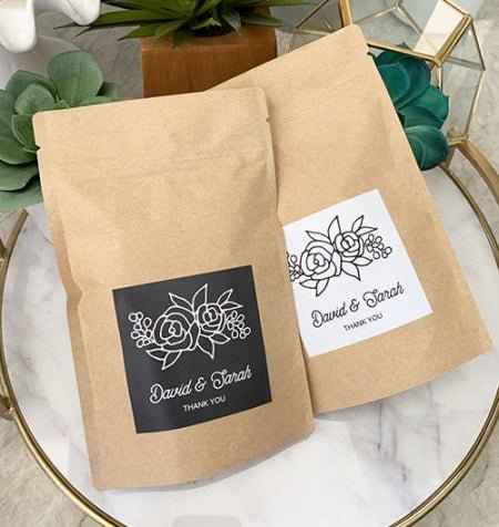 Kraft Favor Bags - Floral - Forever Wedding Favors