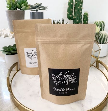 Kraft Favor Bags - Floral - Forever Wedding Favors