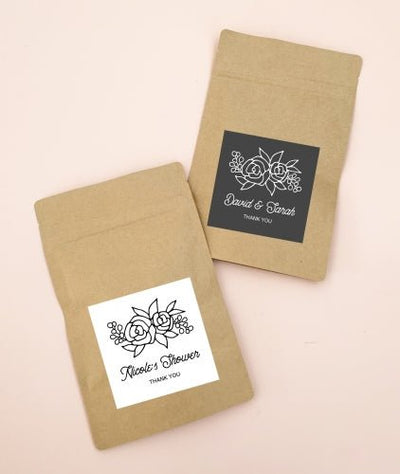 Kraft Favor Bags - Floral - Forever Wedding Favors