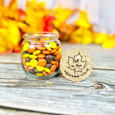 Leaf Love Mini Mason Jar - Forever Wedding Favors