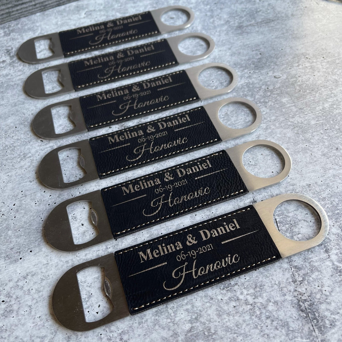 Leather Bottle Opener - Forever Wedding Favors