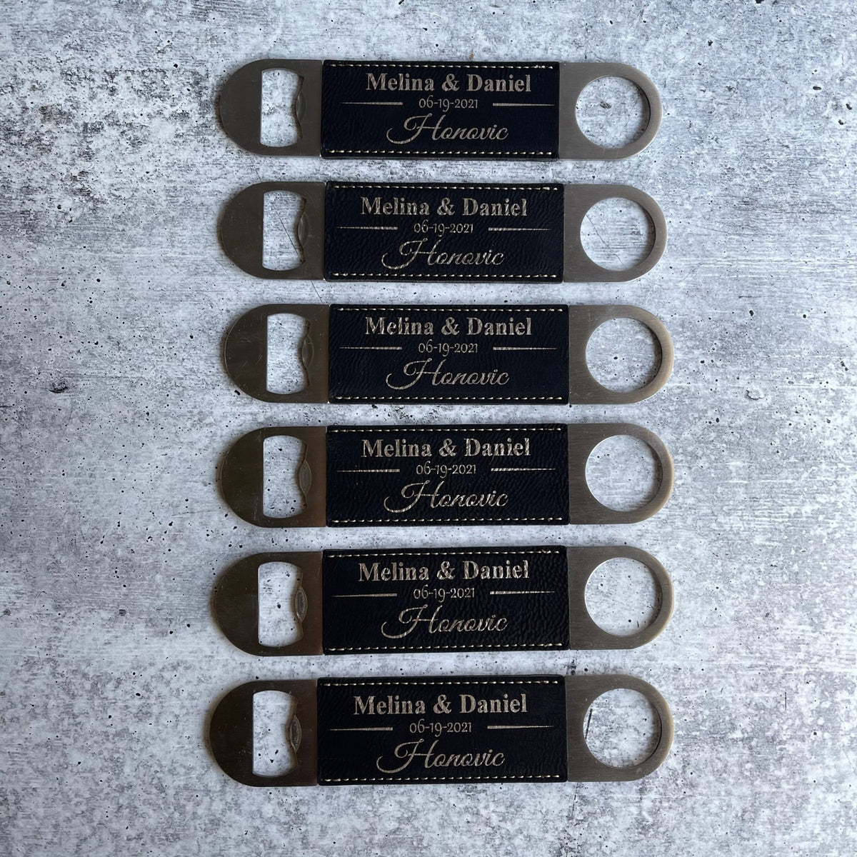 Leather Bottle Opener - Forever Wedding Favors