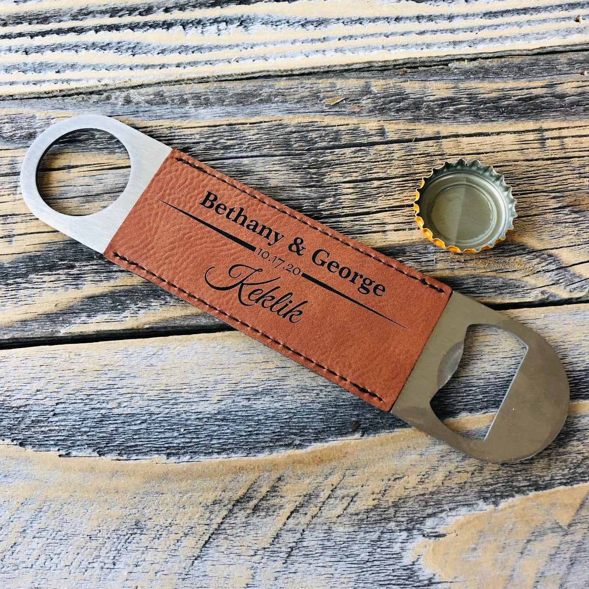 Leather Bottle Opener - Forever Wedding Favors