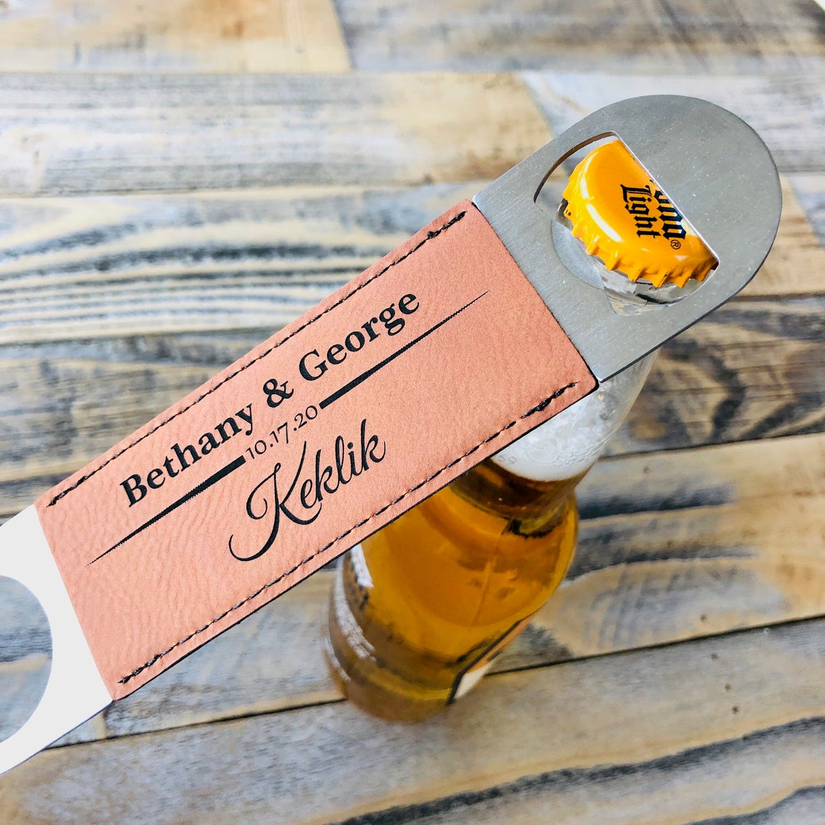 Leather Bottle Opener - Forever Wedding Favors