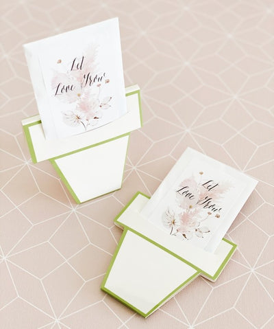 Let Love Grow Seed Packets with Flower Pot Card - Forever Wedding Favors