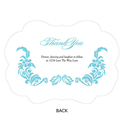 Love Bird Damask Personalized Hand Fan - Forever Wedding Favors